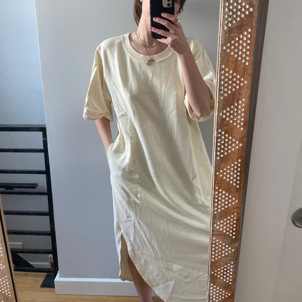 Free People Beach Loungewear Neutral Cozy Dress Small (Oversized)